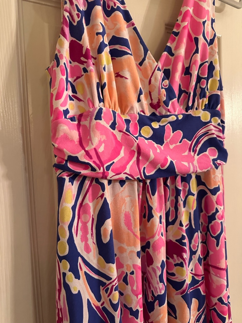 Women’s Lilly Pulitzer Large Floral V-Neck Maxi Dress - Picture 3 of 5